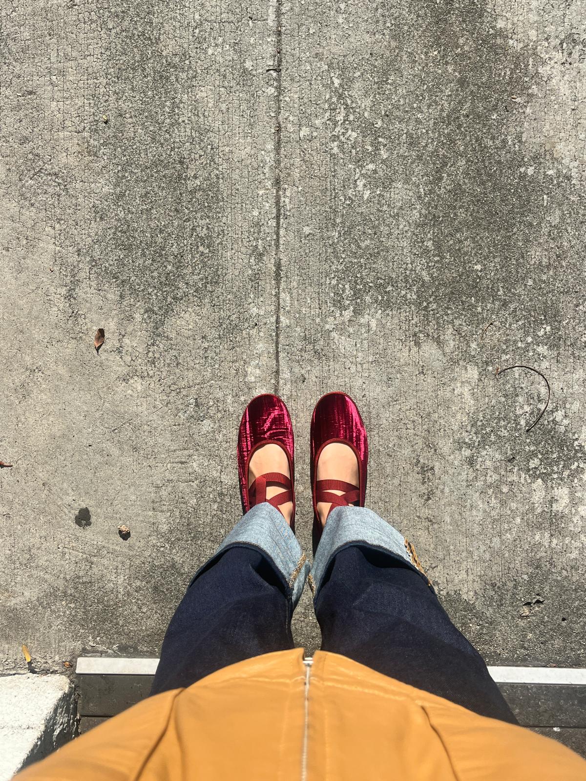 Burgundy Ribbon Ballet Flat Friulane - Image 4