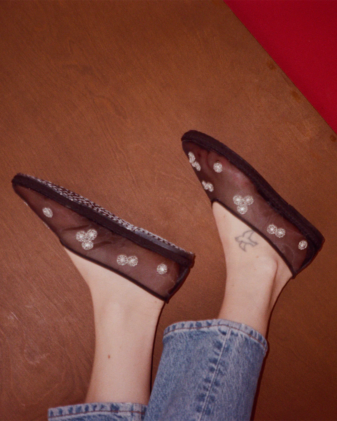 Ciao Lucia Embroidered Mesh Flat - Image 6