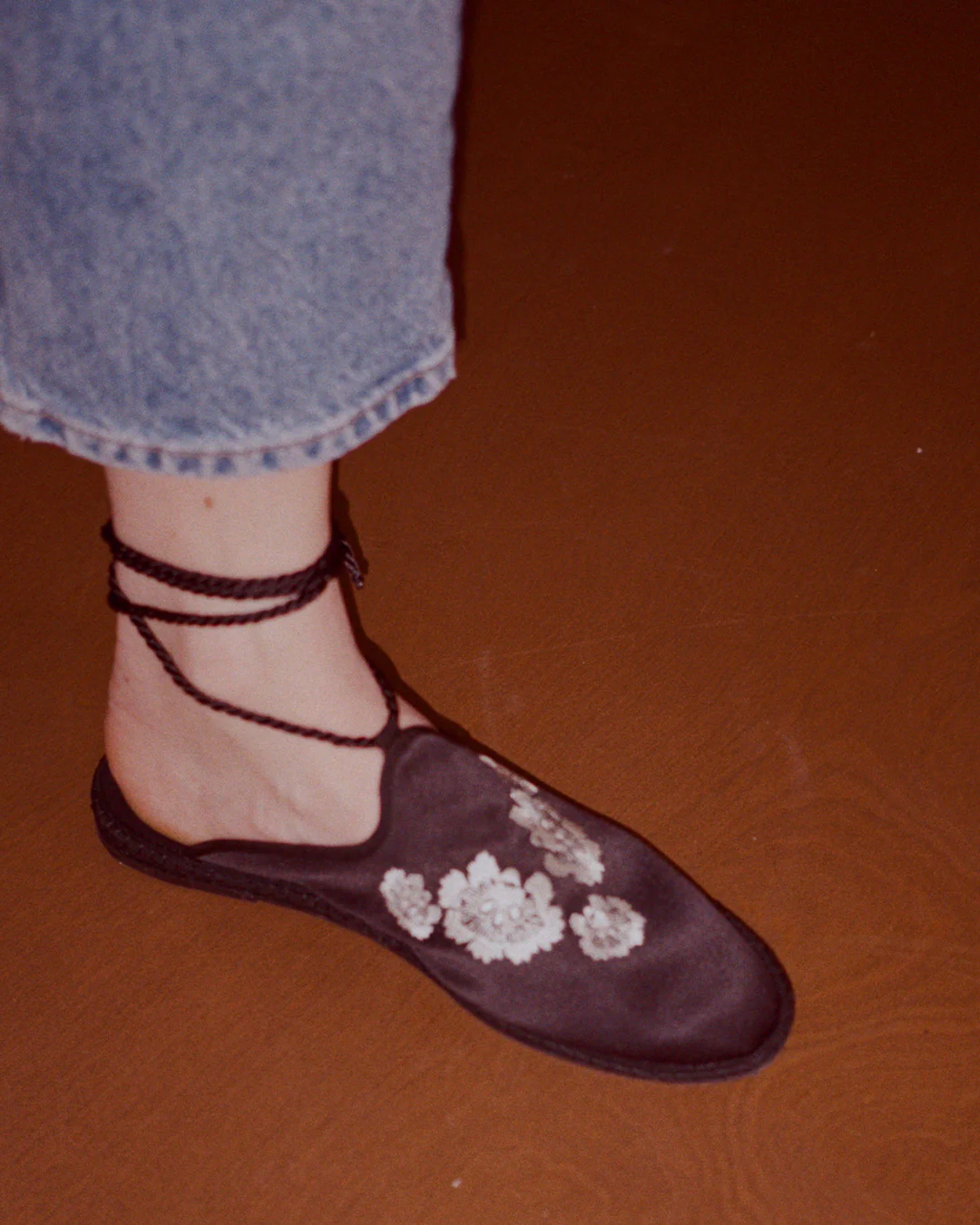 Ciao Lucia Embroidered Satin Slide - Image 5